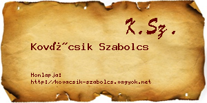 Kovácsik Szabolcs névjegykártya