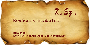 Kovácsik Szabolcs névjegykártya