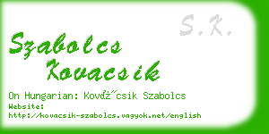 szabolcs kovacsik business card